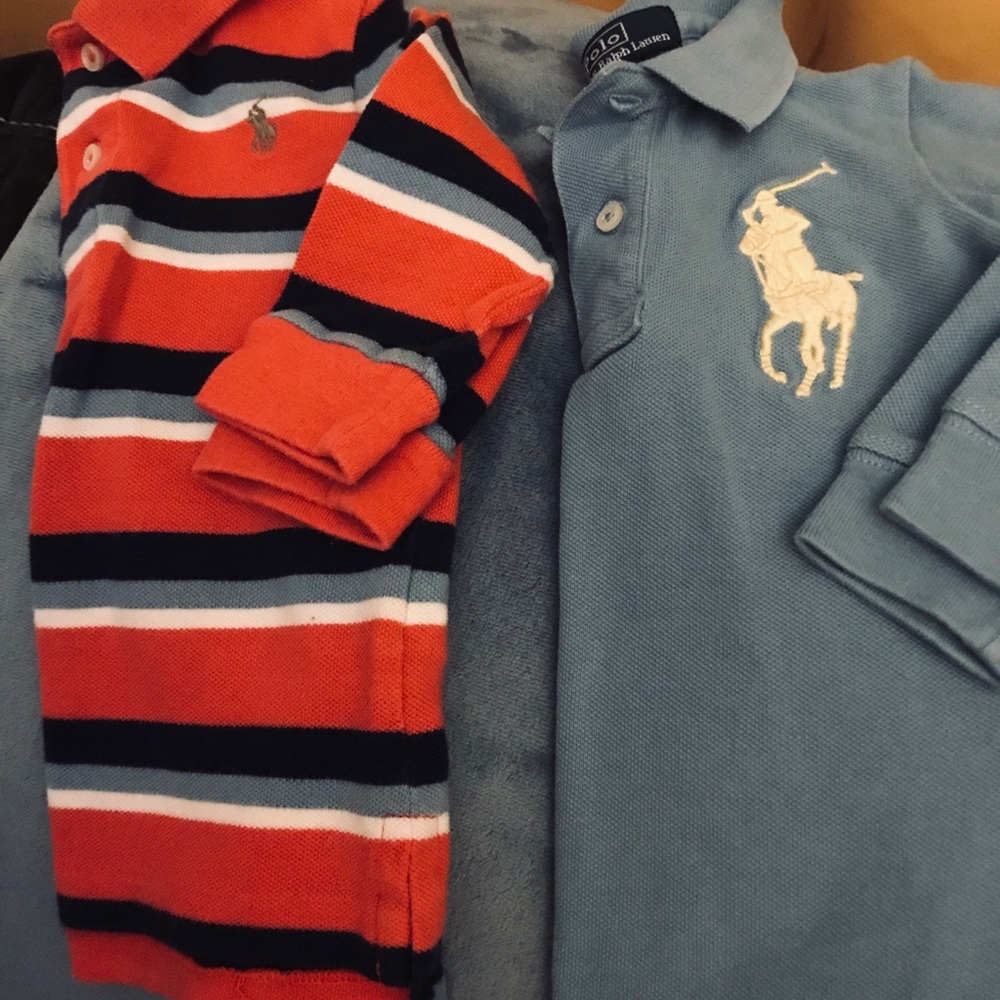 2 long sleeve Polo shirts.  Size 18mos.